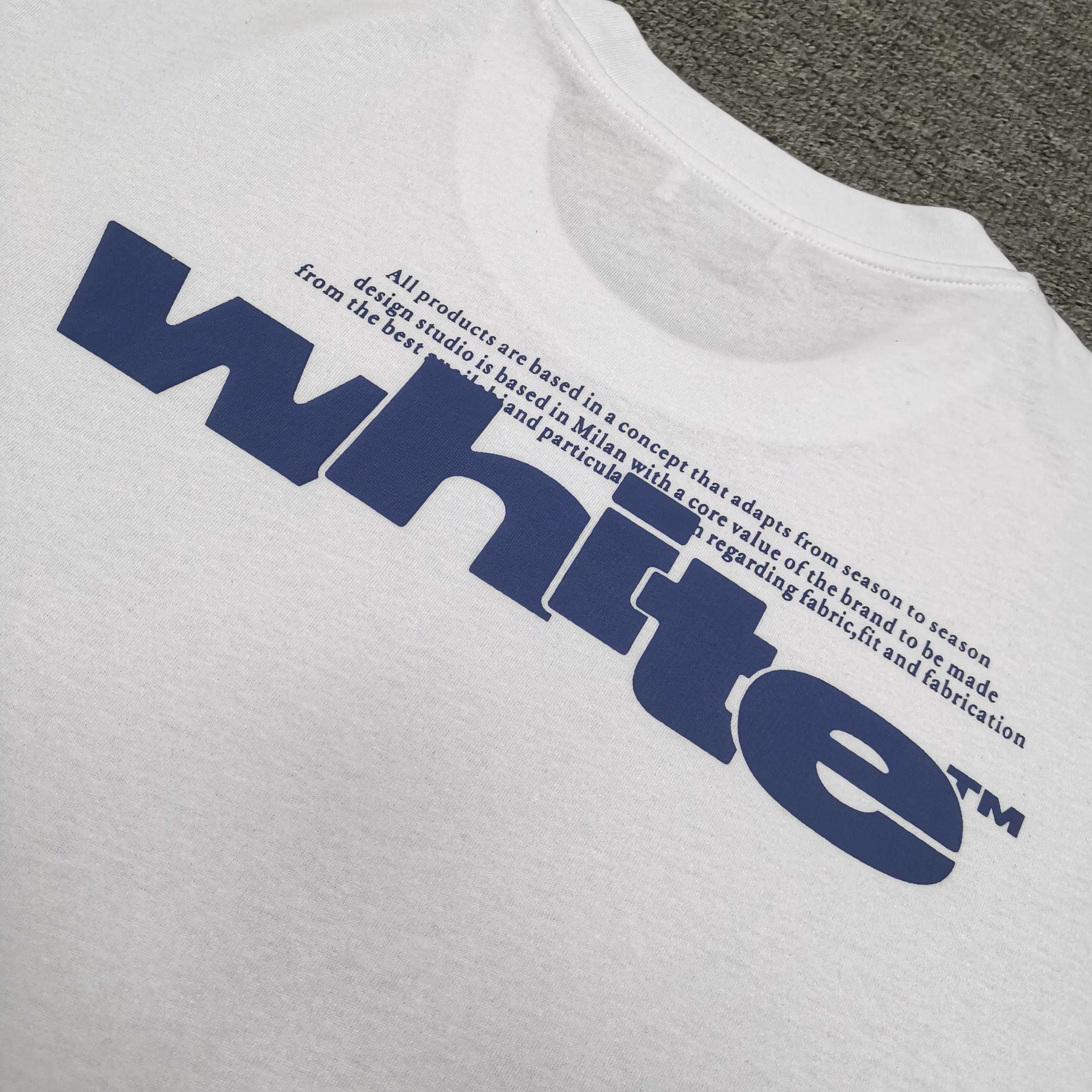Top version ❤️off white new loose version blue letter short-sleeved T-shirt Size: S M L XL Color: Black White P240